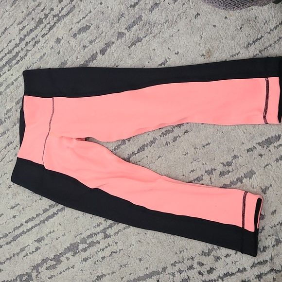 Lululemon Wunder Under Crop *Bonded Stripe Black / Pop Orange / Black - Picture 8 of 11